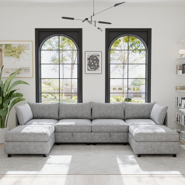 English Elm Modular Sectional Sofa - Versatile Convertible Seating With Storage, Stylish Comfort For Any Room W680S00029