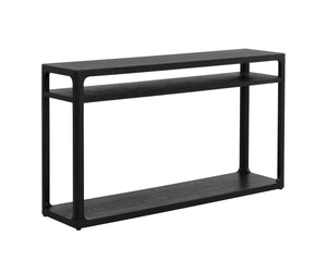 Sunpan Doncaster Console Table - Modern Minimalist Design in Solid Oak Wood for Stylish Home Décor Black