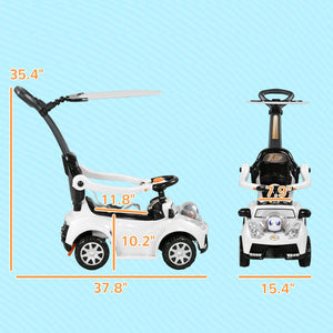 English Elm Qaba 3 in 1 Toddler Ride on Push Car with Canopy Robot Theme and Music W2225P229327