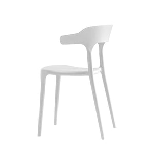 English Elm Stackable Plastic Dining Chairs Set of 4 White – Durable Injection-Molded Polypropylene, Waterproof, 150KG Capacity, Space-Saving Stackable Design W3788P372654