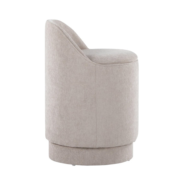 English Elm 18" Tufted Velvet Vanity Stool with 360 Swivel Base and Hidden Storage Compartment Grey B202P471495