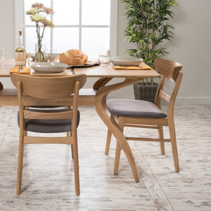 English Elm [video] Rubberwood Dining Chairs Set of 2 Upholstered Mid-century Seats for Modern Homes Dark Grey 58915.00OAK