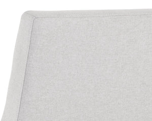 Sunpan Coelho Lounge Chair - Stylish Mid-Century Comfort with Vertical Tufting and Black Steel Base Light Grey