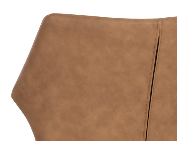 Sunpan James Stackable Dining Chair Set of 2 - Stylish Faux Leather with Unique Backrest Design, Modern Charm Bounce Nut