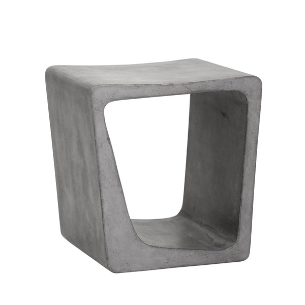 Sunpan Darwin Concrete End Table - Unique Irregular Shape, Stylish Indoor/Outdoor Accent for Any Space