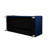 English Elm James 74" Modern Tuxedo Sofa, Navy Blue Velvet