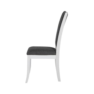 English Elm Set of 2 Tall Back Upholstered Dining Chairs Modern Armless Rubberwood Frame B016P445304