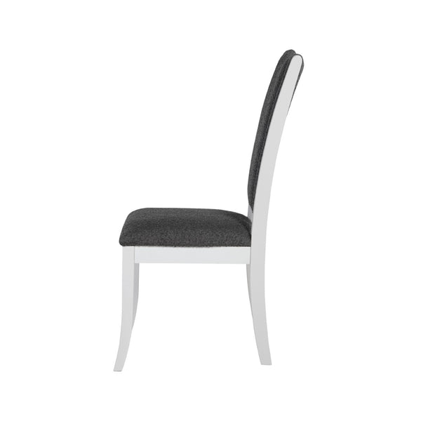 English Elm Set of 2 Tall Back Upholstered Dining Chairs Modern Armless Rubberwood Frame B016P445304