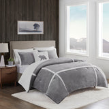 Woolrich Orlen Cottage/Country Plush to Sherpa Comforter Set WR10-3839 Grey