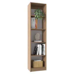 English Elm XS Compact Bookcase Narrow 5-Shelf Natural Wood Engineered Shelf Unit for Small Spaces, Durable Assembly-Friendly B097P296882