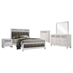English Elm Randall White 5-Piece Queen Bedroom Set – Glamorous, Elegant Design With Ample Storage Solutions B062S01292-GIGA
