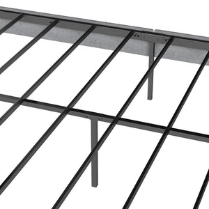 English Elm Queen Upholstered Platform Bed Fabric Headboard 14 Inch Storage No Box Spring T3963P384846