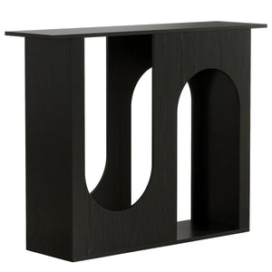 English Elm Hall Console Table Faux Marble Top Gold Geometric Base Modern Entryway Accent T3971P458811