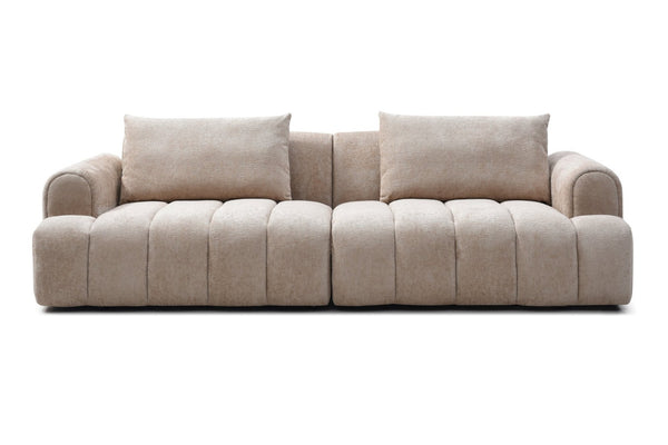English Elm Modern Chenille Velvet Sectional Sofa Tufted Arc Design for Living Room Apartment W2664S00003