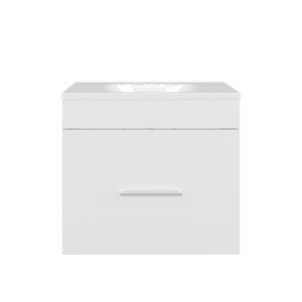 English Elm Colville Floating Wall Mount Vanity Cabinet Matte Finish Modern Bathroom Storage White B092P439917