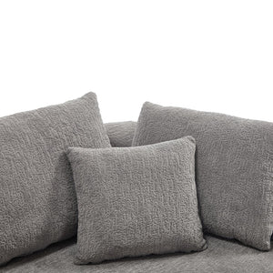 English Elm 109 Cloud Sectional Couch with L-Shape Chaise, Chenille Modular Sofa Bed, Memory Foam Comfort and Easy Setup LIGHT GREY W1249S00004