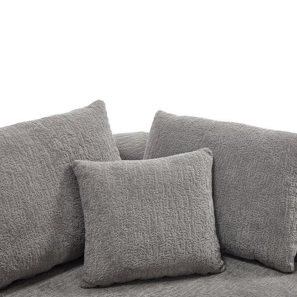 English Elm 109 Cloud Sectional Couch with L-Shape Chaise, Chenille Modular Sofa Bed, Memory Foam Comfort and Easy Setup LIGHT GREY W1249S00004