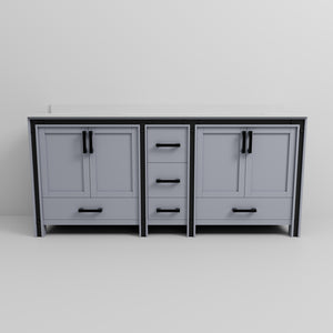 English Elm Dark Grey Double Bath Vanity 80 in W x 22 in D with Cultured Marble Top, Solid Wood, Soft-Close Drawers B2731P260741