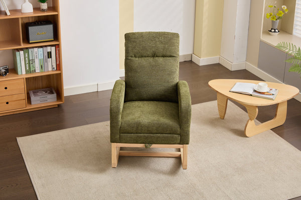 English Elm Modern Upholstered Rocking Chair With Solid Wood Legs - Cozy Nursery Glider & Living Room Lounge Armchair W2725P276949