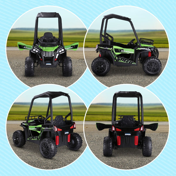 English Elm Aosom 12v Electric Kids Ride on Utv with Remote Control Suspension and Music System W2225P229347