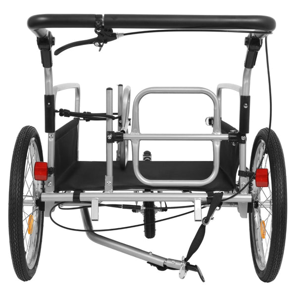English Elm 3-in-1 Convertible Bike Cargo Trailer Steel Frame 110lb Capacity with Suspension W2932P289394