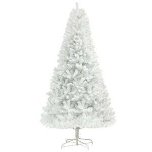 English Elm Homcom 6Ft Tall White Artificial Christmas Tree, Auto-Open, 1000 Branch Tips, Safe Steel Base Décor W2225P229373