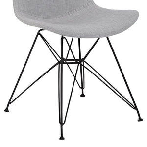 English Elm Palmetto High-back Upholstered Dining Chair Gray Woven Fabric with Powder-coated Frame B2736P464884