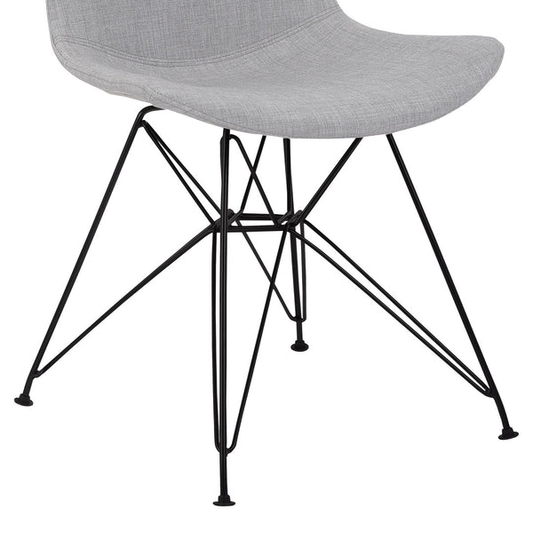 English Elm Palmetto High-back Upholstered Dining Chair Gray Woven Fabric with Powder-coated Frame B2736P464884