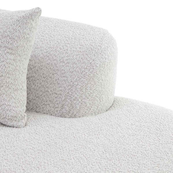 English Elm Christopher Knight Home® - 116" Modern Curved Sectional Sofa with Plush Pearl Upholstery, High-Density Sponge, Chaise Lounge Seating Harmony White+gray N767P263923H