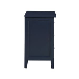 English Elm Luca 3-Drawer Nightstand with Dovetail Drawers and Metal Glides, Tapered Legs, No Assembly Required Dark Blue B050P376949