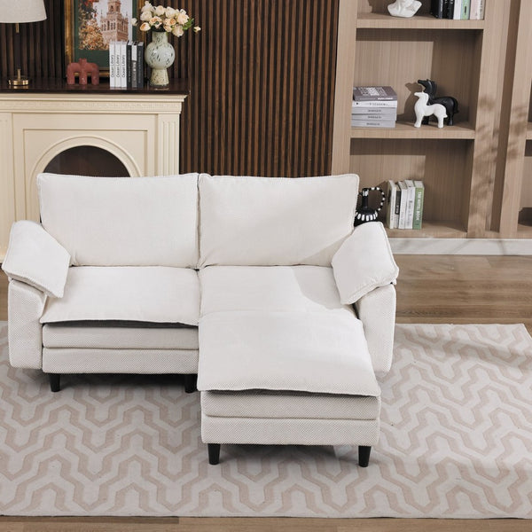 English Elm 70.87" Chenille Modular Cloud Sectional with Ottoman Deep Plush Seating for Living Rooms W5029S00001