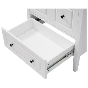 English Elm Christopher Knight Home® - 24 Freestanding Retro Bathroom Vanity with Ceramic Sink, Soft-Close Cabinet & Drawers, Painted MDF Finish White N759P292551K