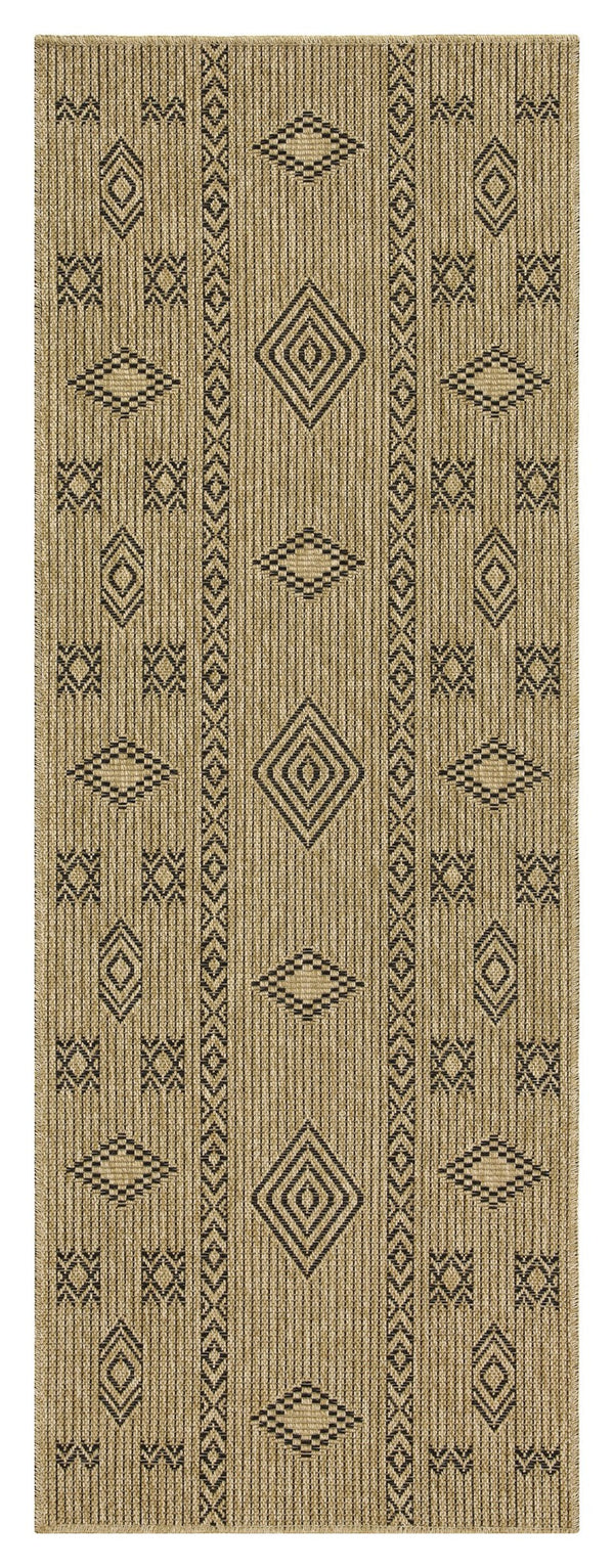 English Elm Earth Jute/Black 5'3" X 7'3" Durable Indoor/Outdoor Area Rug - Stylish, Easy-Care, Pet-Friendly Design B186P198812