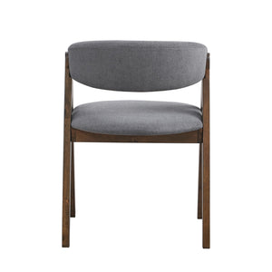 English Elm Walnut Scandinavian Dining Chairs Set of 2 — Padded Ergonomic Seat & Curved Back for Modern Comfort Walnut 23.5 L x 34.5 W x 10.5 H B2741P325723