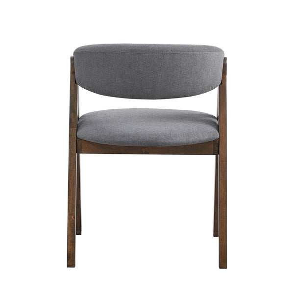 English Elm Walnut Scandinavian Dining Chairs Set of 2 — Padded Ergonomic Seat & Curved Back for Modern Comfort Walnut 23.5 L x 34.5 W x 10.5 H B2741P325723