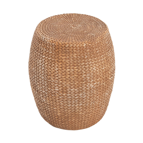 English Elm Christopher Knight Home® - Nydia Weatherproof Drum Side Table — Fireproof MGO, Straw-Weave Texture, Recyclable Eco Design N775P300869B