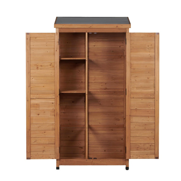 English Elm Outdoor Cedar Storage Cabinet Farmhouse Vertical Shed for Backyard Patio Garden Tools W2640P291256