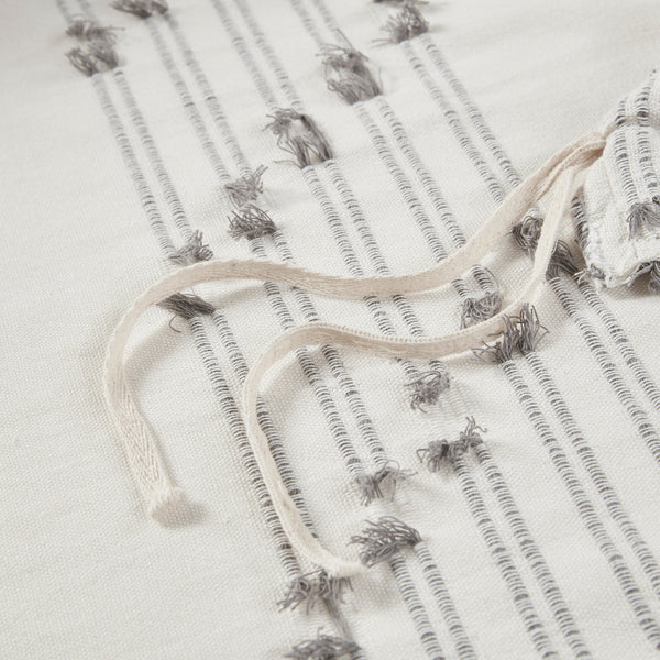 English Elm King/Cal King Kara Cotton Jacquard Duvet Cover Set — OEKO-TEX Eco-Friendly Striped & Diamond Bedding, Button Closure, Tie Corners, Easy Care Ivory 11.81 L x 9.84 W x 6.3 H B03596506