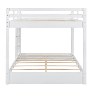 English Elm Wood Queen Size Bunk Bed With Ladder - Sturdy, Space-Saving Design For Modern Bedrooms & Guests N7090004007K-GIGA