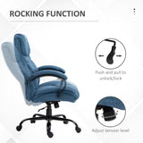 English Elm Vinsetto 500Lbs Big and Tall Office Chair With Wide Seat, Executive Computer Chair With Adjustable Height, Swivel Wheels and Linen Finish, Blue