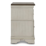 English Elm Nicolas Beige 2-Drawer Nightstand With Bracket Legs