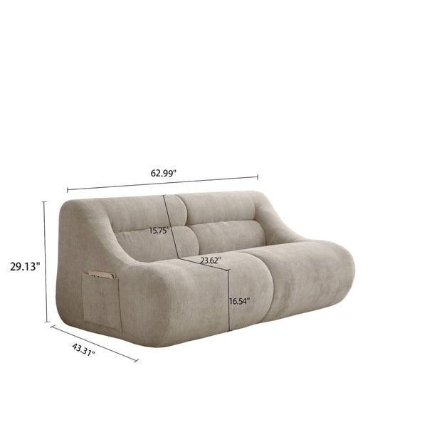 English Elm Shoes Chenille Memory Foam Loveseat Deep Seat Sofa for Apartments and Small Living Rooms Beige W668P381926