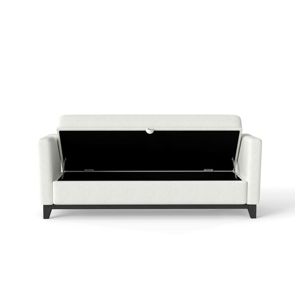 English Elm 66 Inch Sherpa Upholstered Storage Bench with Fluted Wood Base and Bolster Pillows W1658P446122