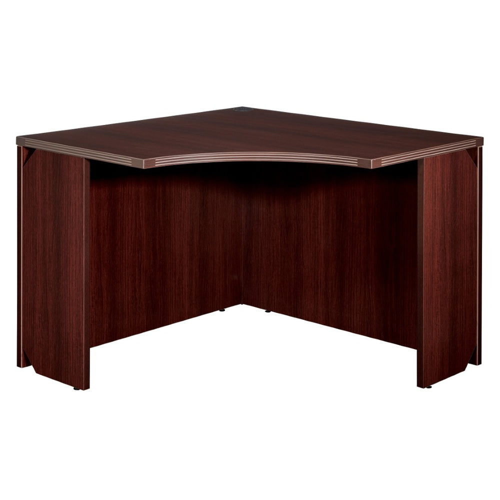 OSP Home Furnishings Corner Desk Shell for Home Office Space Saving Contemporary Workstation with Generous Surface Mahagony NAP-83-MAH