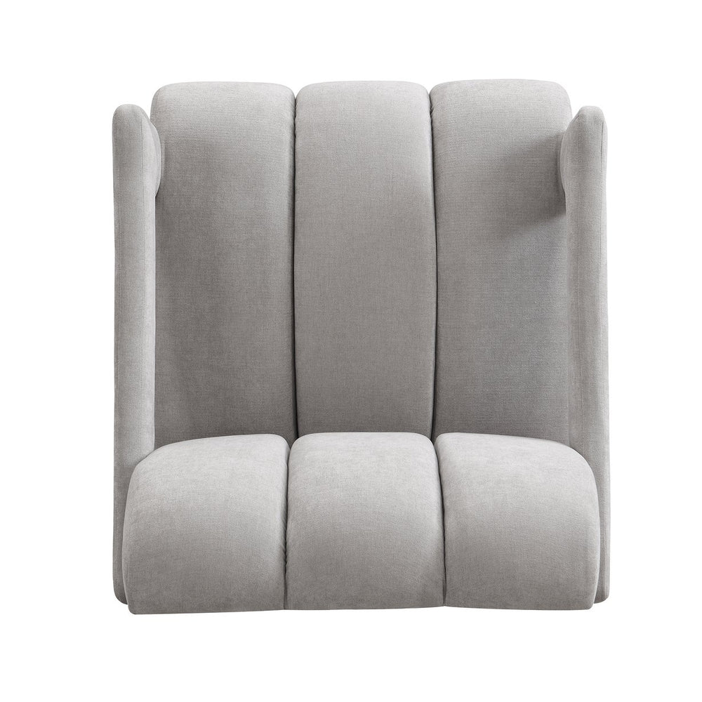 English Elm U-Can Plush Modern Armchair with L-Shaped Armrests, High-Density Sponge Cushioning for Living RoomComfort White SJ000138AAA