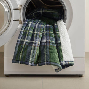 English Elm 1-piece Aztec Heated Throw with 12 Settings Auto Shutoff Soft Ivory Boho Blanket Green Plaid B035P408331