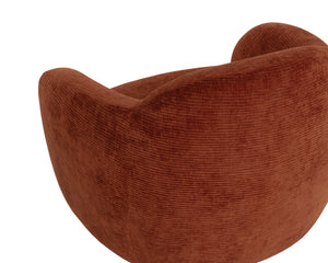 Sunpan Ismo Swivel Lounge Chair - Modern Art Piece With Cushioned Curves For Ultimate Comfort And Style Brown Fabric 111962