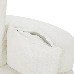 English Elm 360° Swivel Chair Spacious Chenille Barrel Accent Seat with 36.5" Deep Cushion, 360° Comfort for Living Rooms, Bedrooms, Offices, Hotels Beige N719S001880A