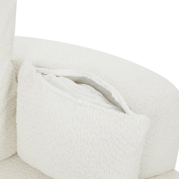 English Elm 360° Swivel Chair Spacious Chenille Barrel Accent Seat with 36.5" Deep Cushion, 360° Comfort for Living Rooms, Bedrooms, Offices, Hotels Beige N719S001880A