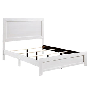 English Elm White Twin Panel Bed with 3D Printed Paper Veneer Rustic-Modern Design, Easy Bed-in-a-Box Assembly White 66.75 L x 33.5 W x 6 H B011P248609